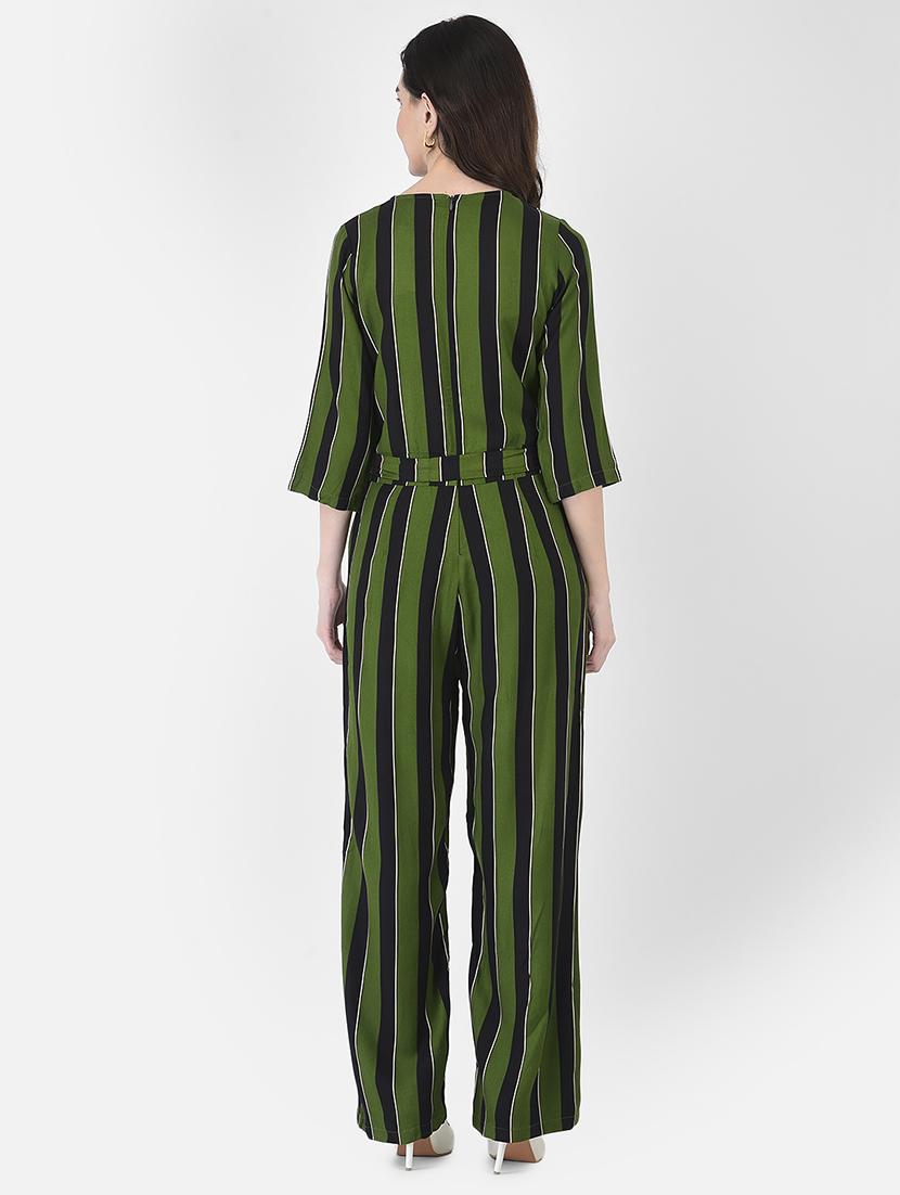 green viscose full leg jumpsuit - 21248001 - Standard Image - 3