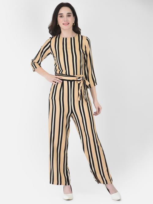 orange viscose full leg jumpsuit - 21248004 - Standard Image - 0