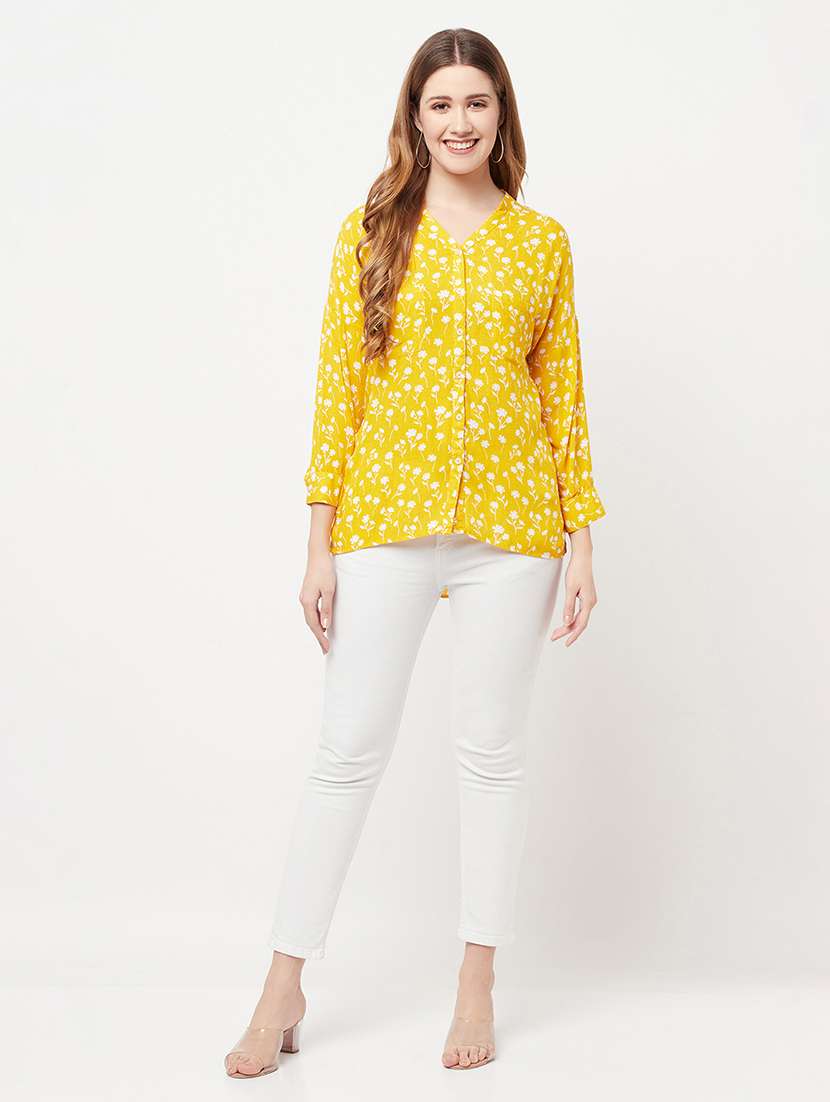 yellow viscose regular shirt - 21248032 -  Standard Image - 5