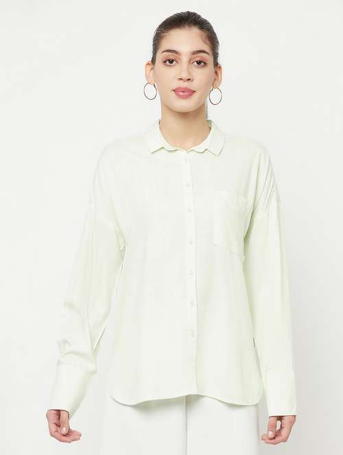 women solid cotton shirt - 21248039 -  Standard Image - 0
