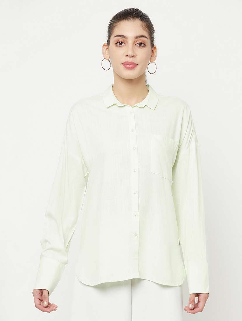 women solid cotton shirt