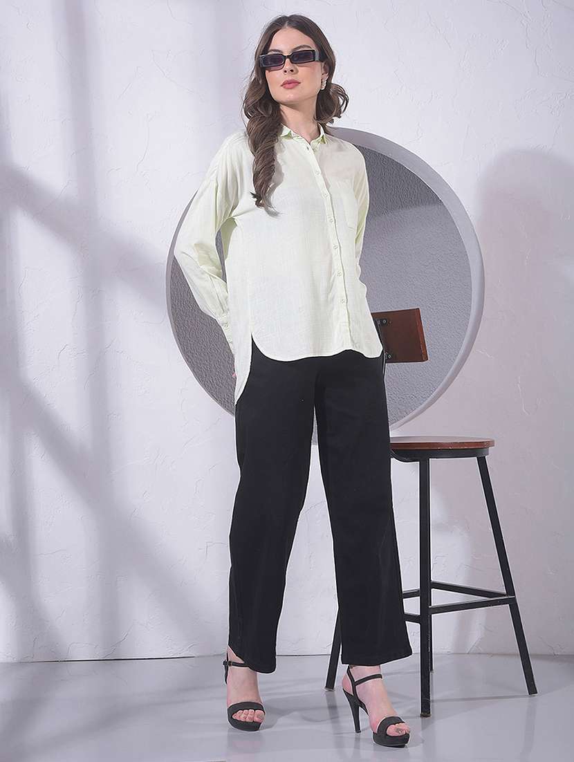 women solid cotton shirt - 21248039 -  Standard Image - 5