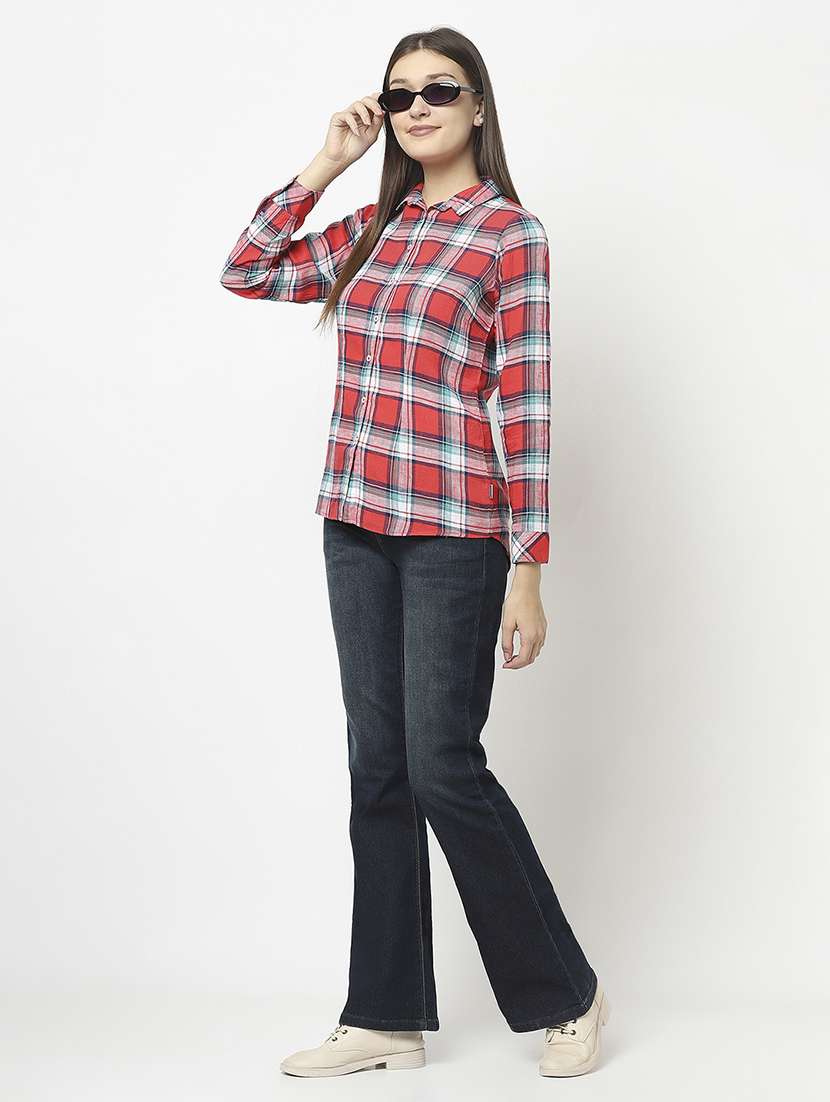 women checkered regular shirt - 21248081 - Standard Image - 3
