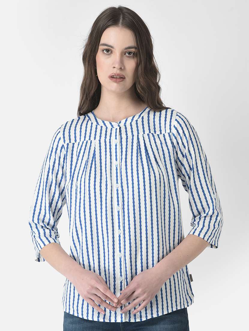 blue viscose regular shirt