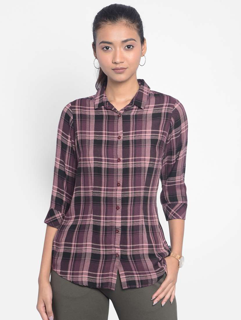 purple viscose regular shirt