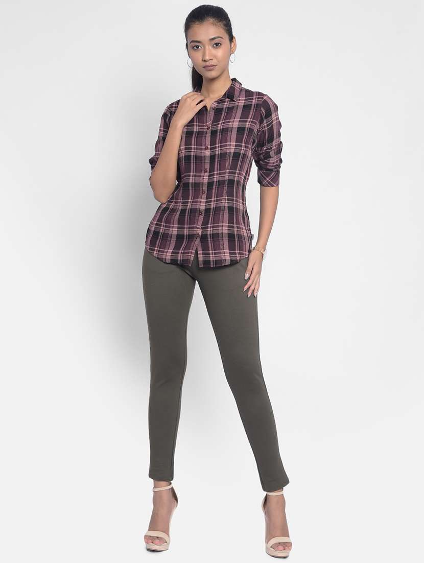 Purple Viscose Regular Shirt - 21248092 -  Standard Image - 3
