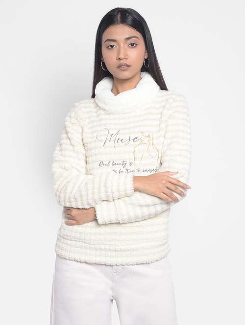 white polyester front print sweatshirt - 21248149 -  Standard Image - 0
