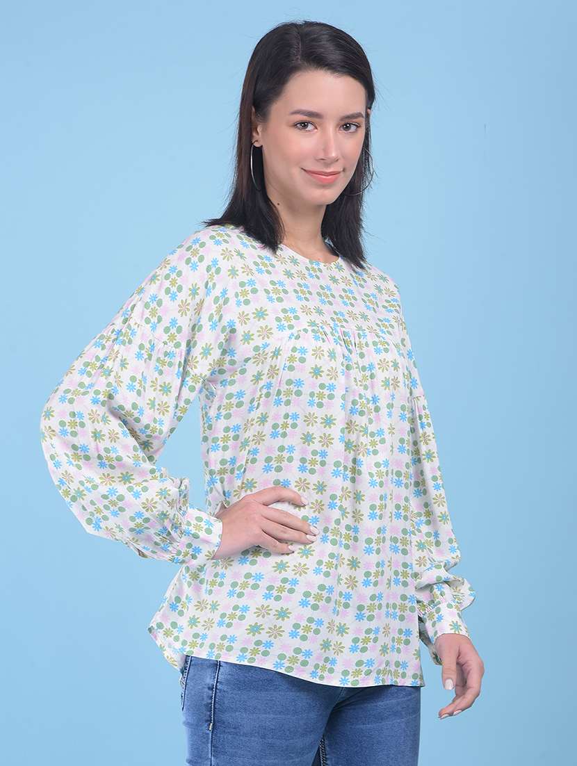 women white floral printed regular top - 21248166 - Standard Image - 3