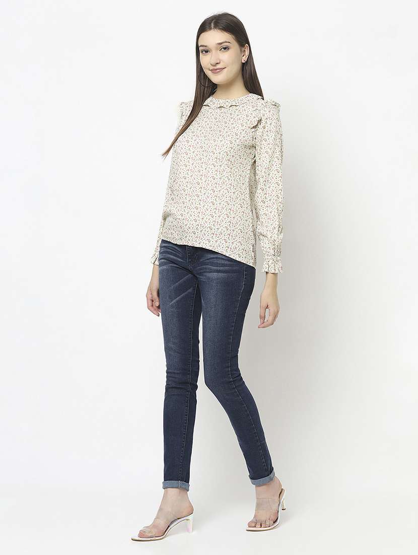 off white viscose regular top - 21248170 -  Standard Image - 3