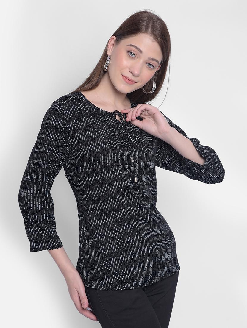 black viscose regular top - 21248178 - Standard Image - 3
