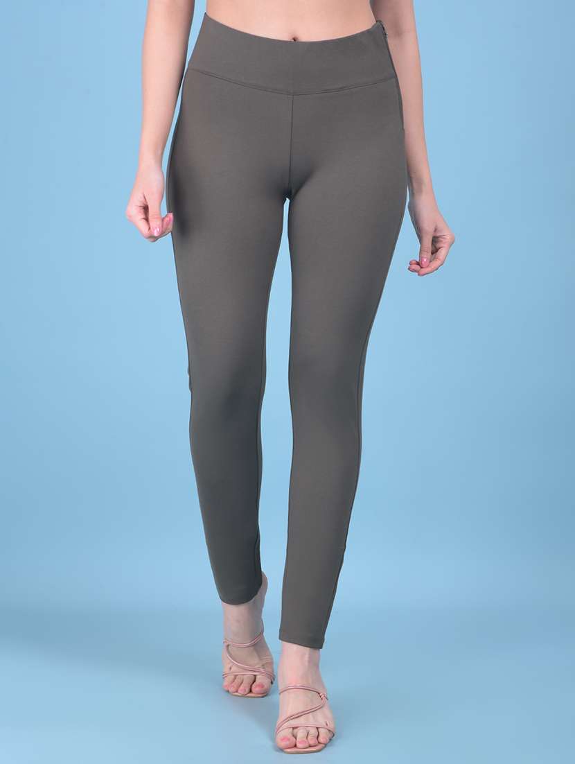 olive cotton leggings