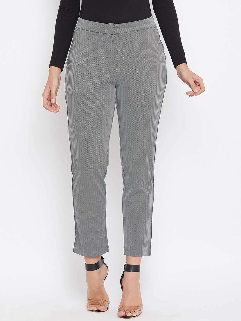 grey polyester tailored trouser