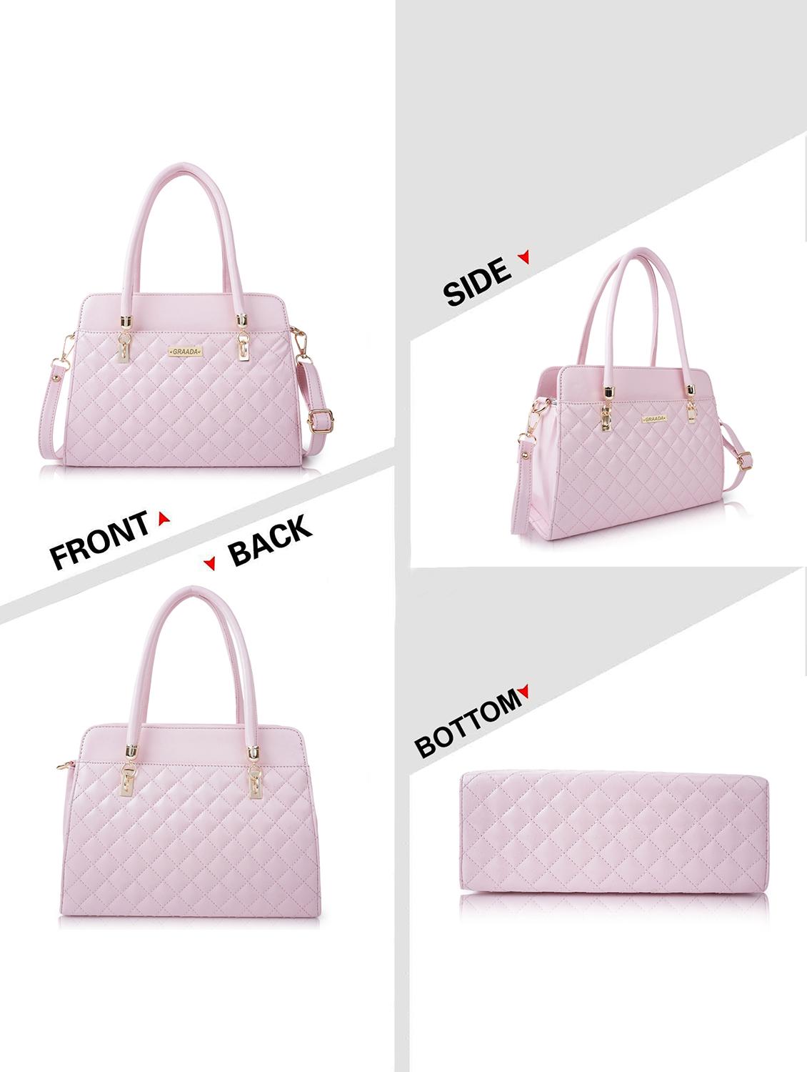 pink leatherette handbag - 21248604 - Standard Image - 3