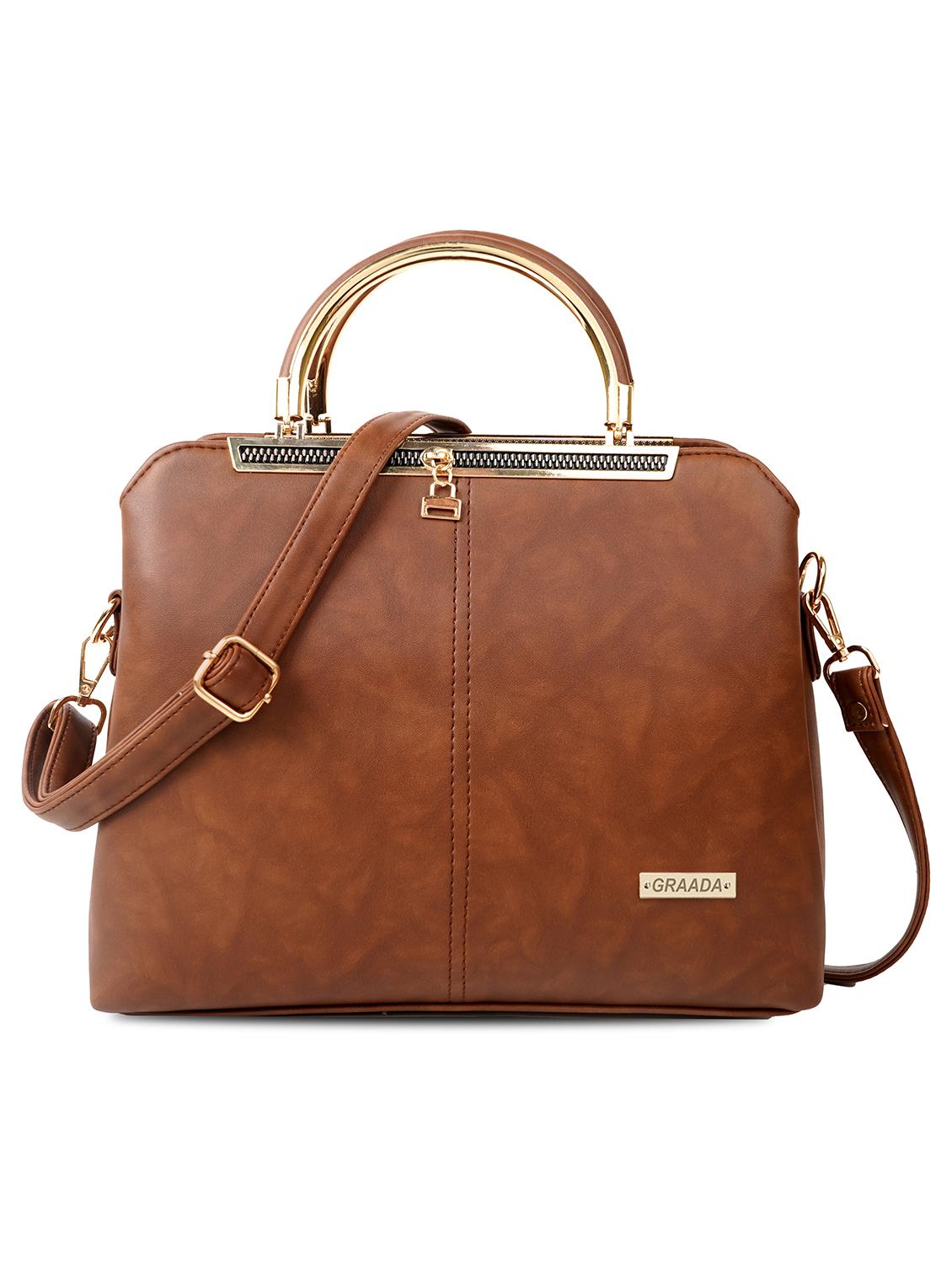 tan leatherette (pu) handbag
