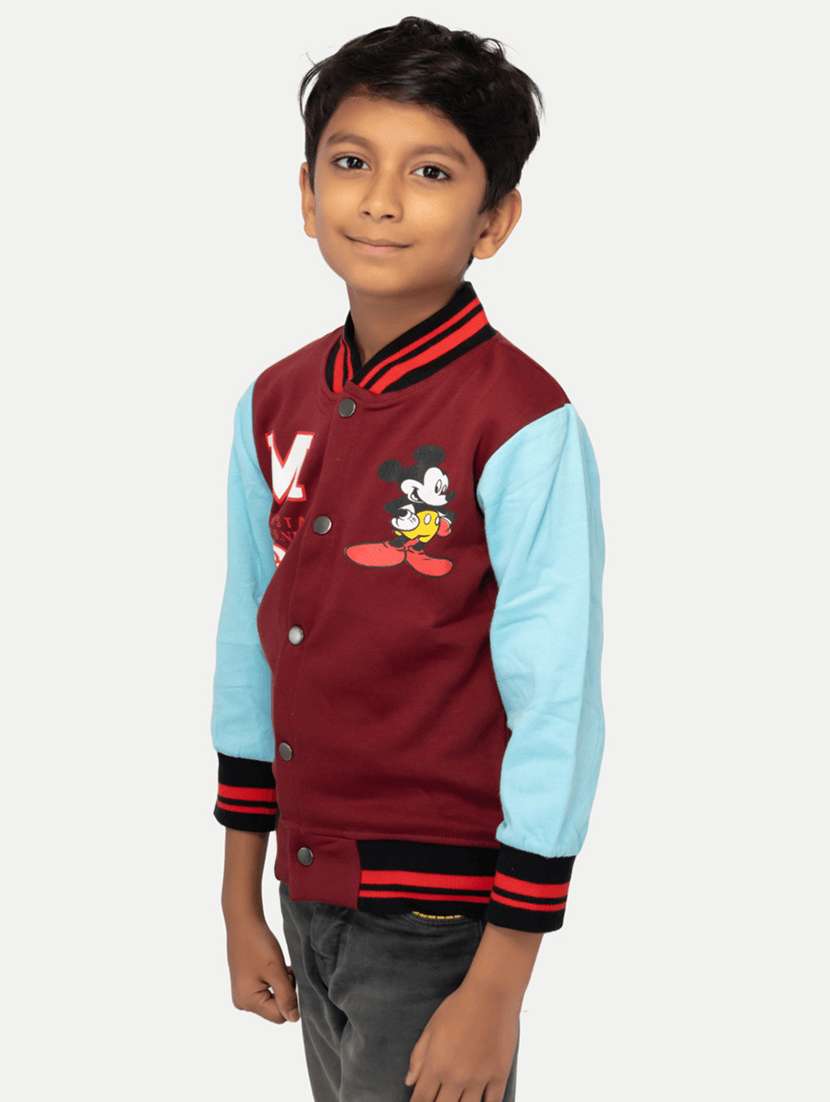 boys color block henley neck jacket