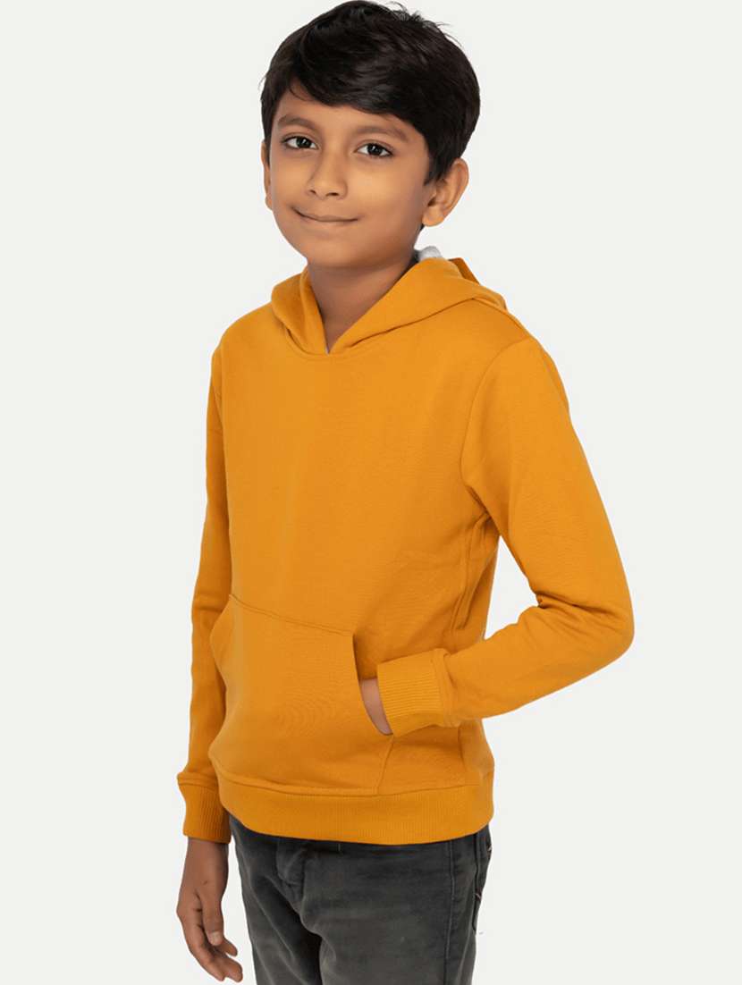 boys solid hooded sweatshirt