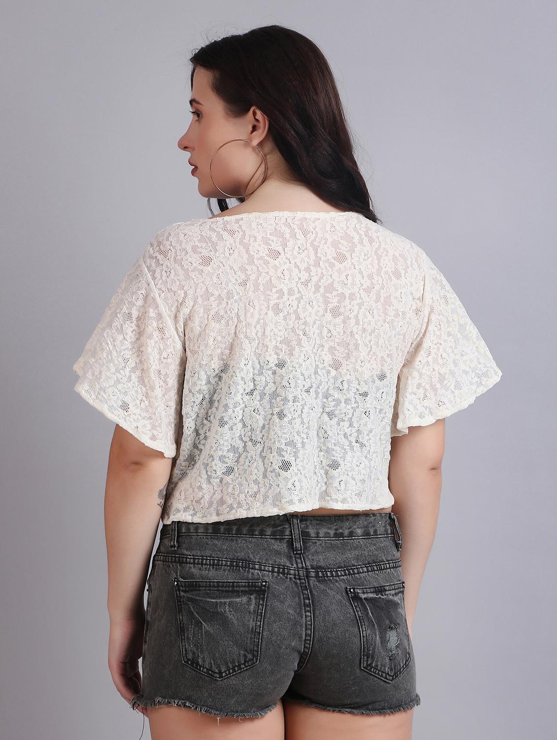 cream lace regular shrug - 21249247 - Standard Image - 3