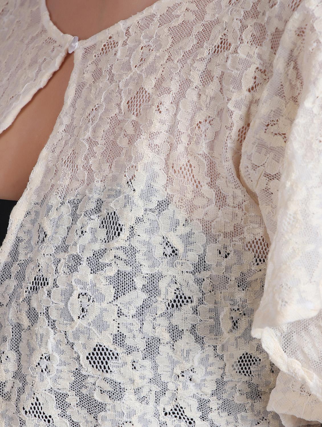 cream lace regular shrug - 21249247 - Standard Image - 5