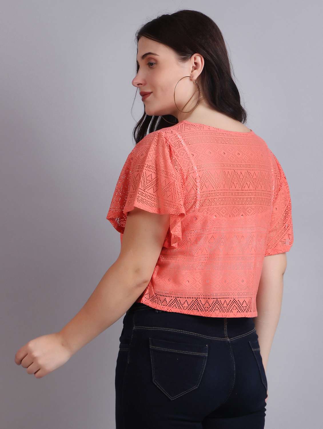 peach lace regular shrug - 21249248 -  Standard Image - 3