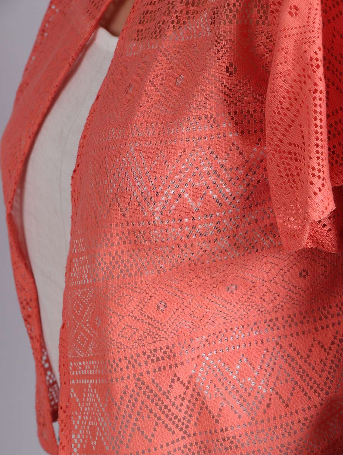 peach lace regular shrug - 21249248 -  Standard Image - 5