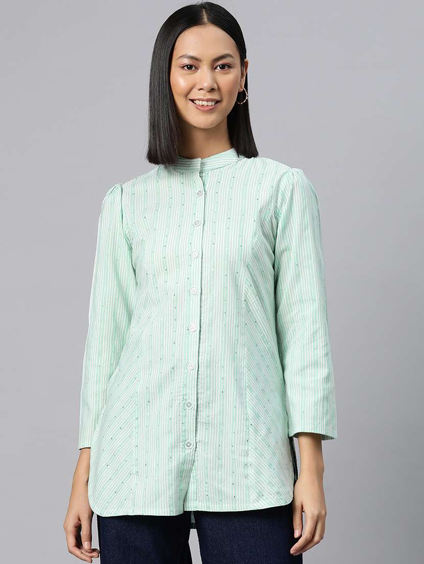 green cotton regular top - 21249315 -  Zoom Image - 0