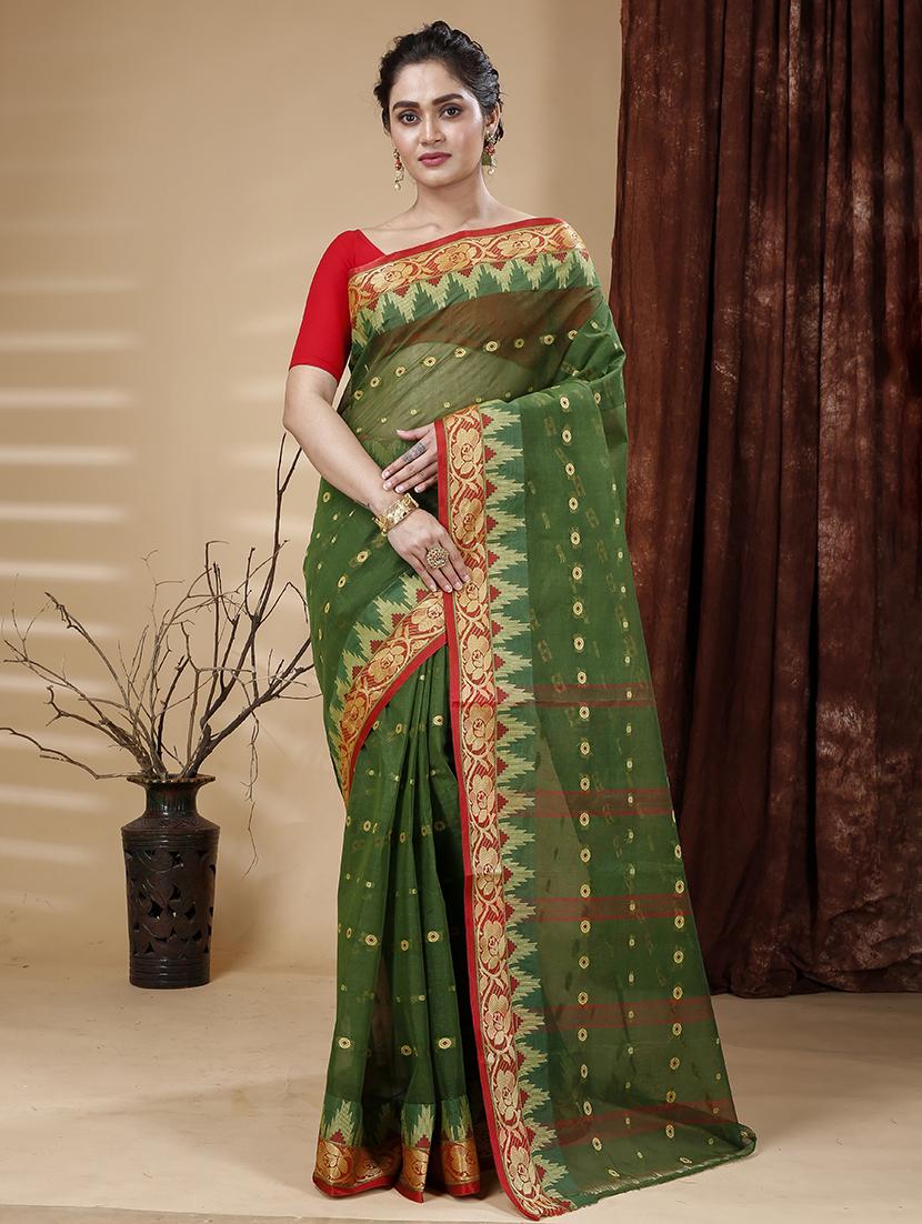 green tant saree - 21251430 - Zoom Image - 0