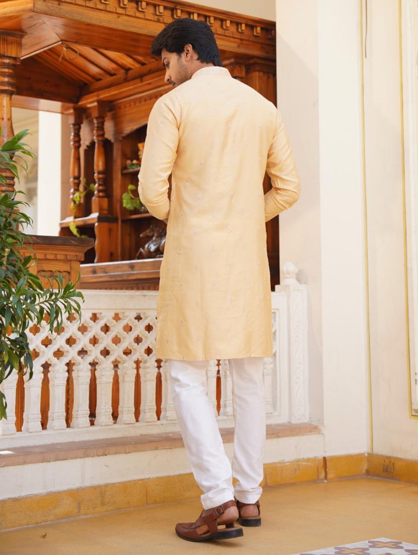 men long sleeve printed long kurta - 21251821 - Standard Image - 3