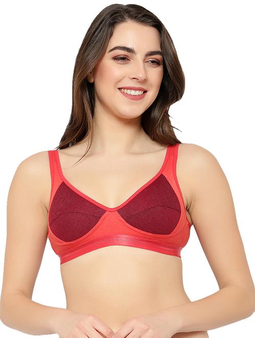 red cotton blend regular bra - 21252294 - Standard Image - 0