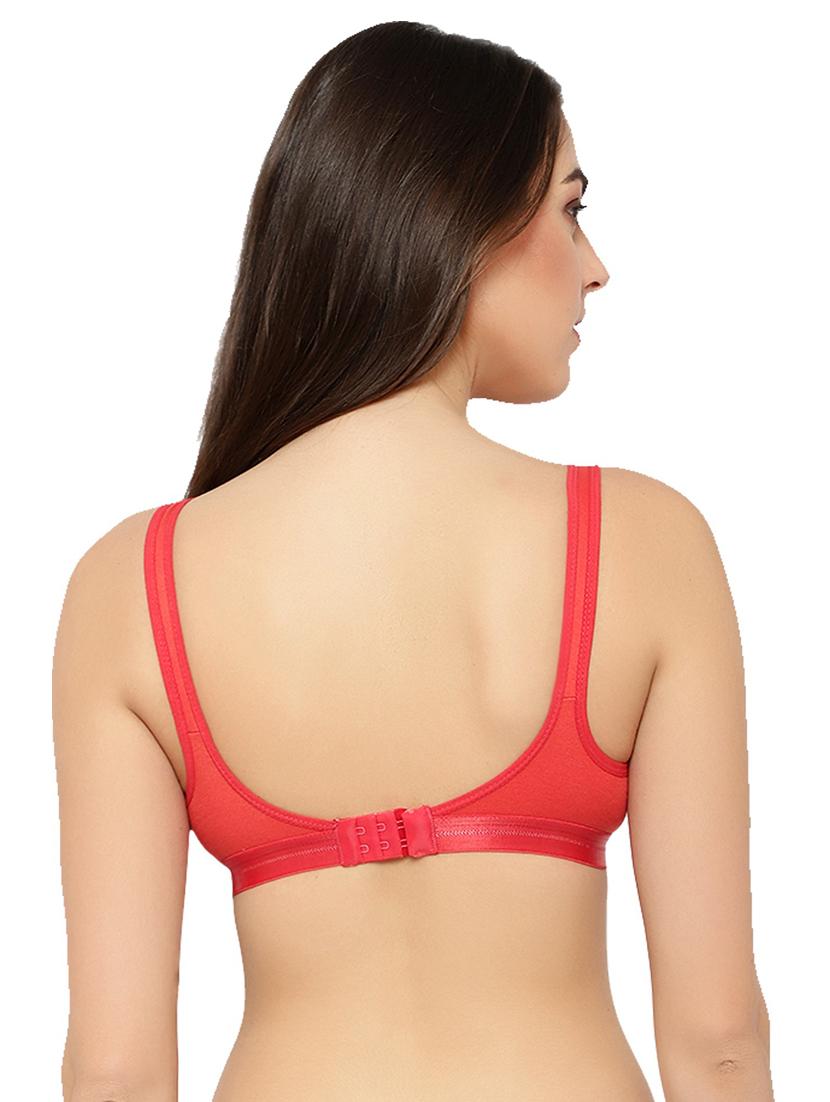 red cotton blend regular bra - 21252294 - Standard Image - 3