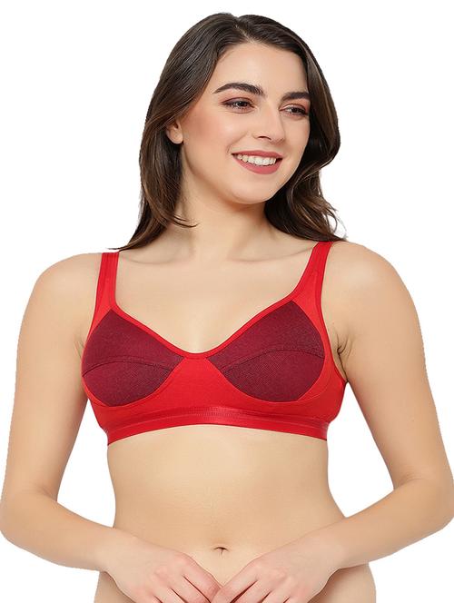 red cotton blend regular bra - 21252298 - Standard Image - 0