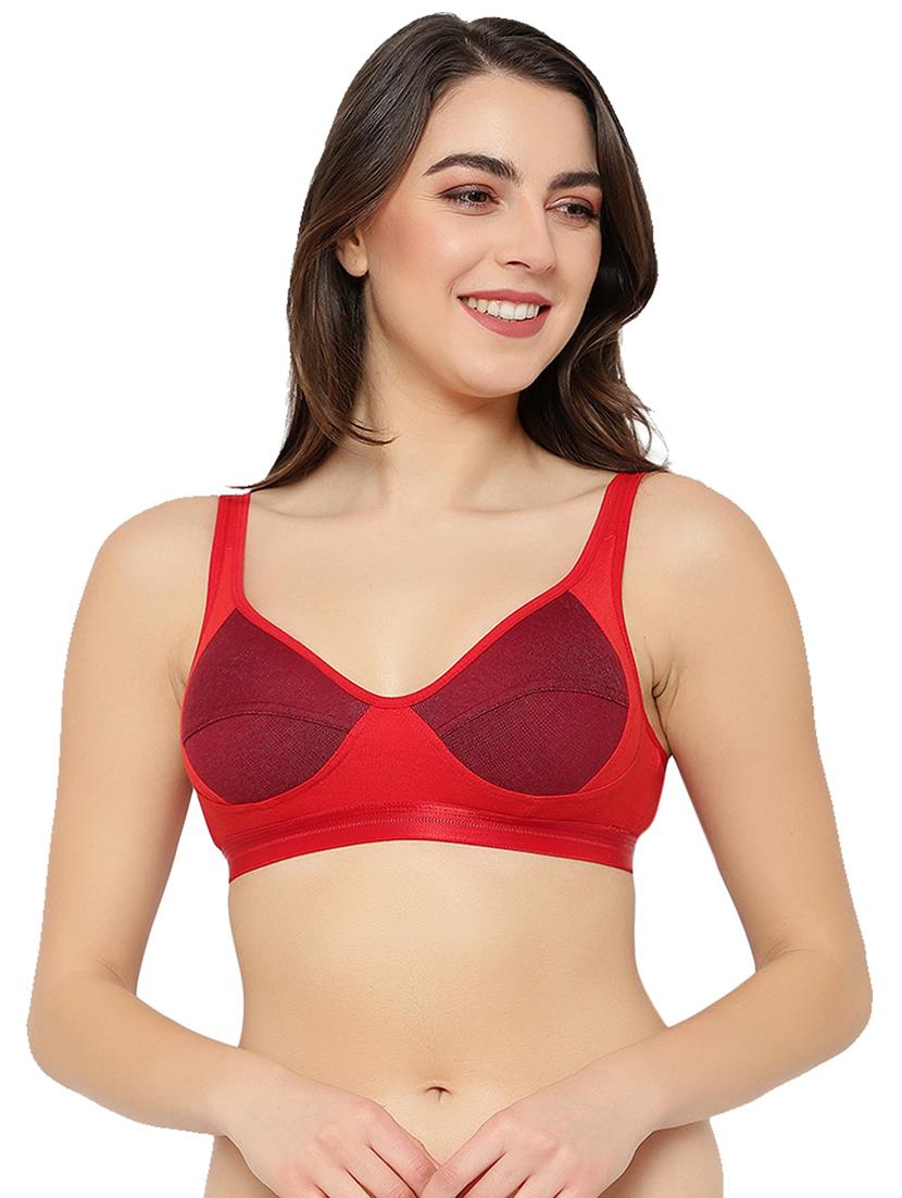 red cotton blend regular bra - 21252299 - Zoom Image - 0