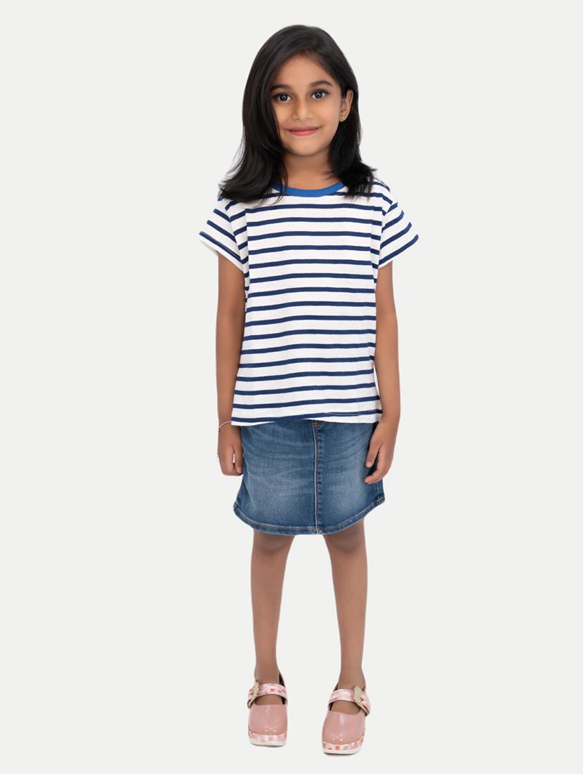 girl striped short sleeves regular tee - 21252361 - Standard Image - 3