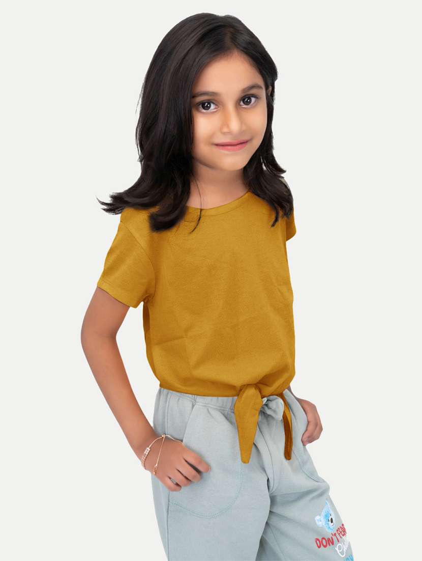 girl solid short sleeves regular tee
