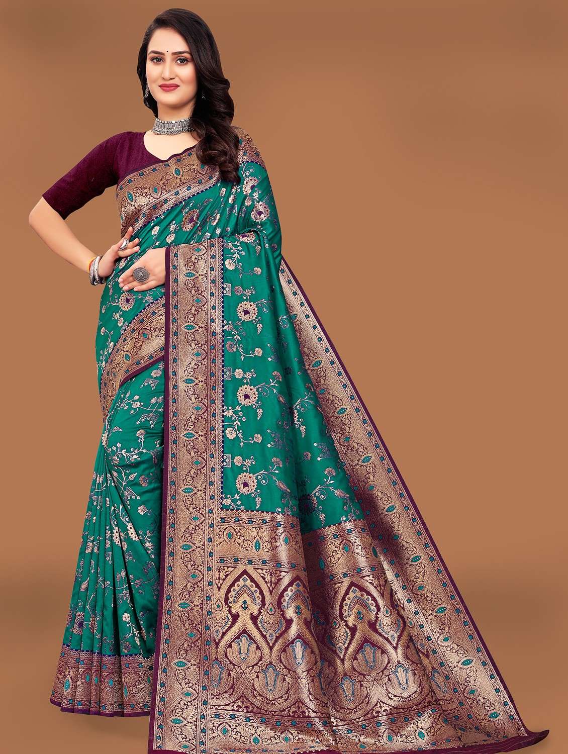 women self design banarasi saree - 21252644 -  Zoom Image - 0
