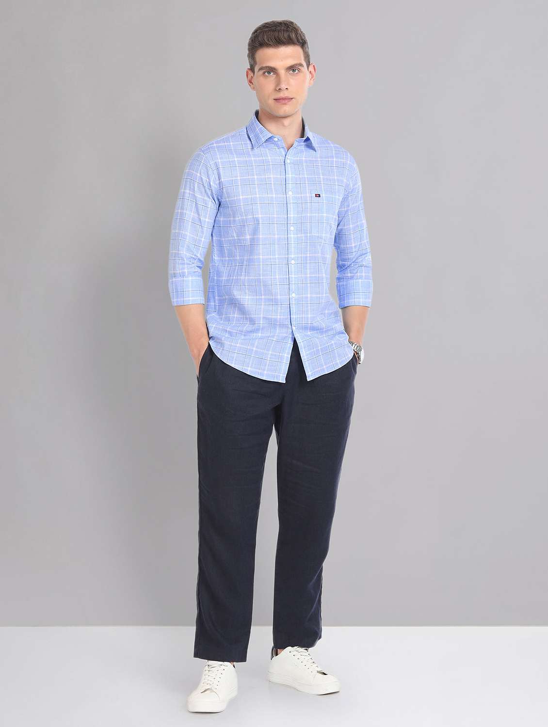 men long sleeved casual shirt - 21252735 -  Standard Image - 3