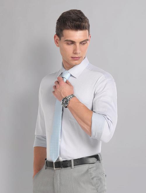 grey cotton formal shirt - 21252766 - Standard Image - 0