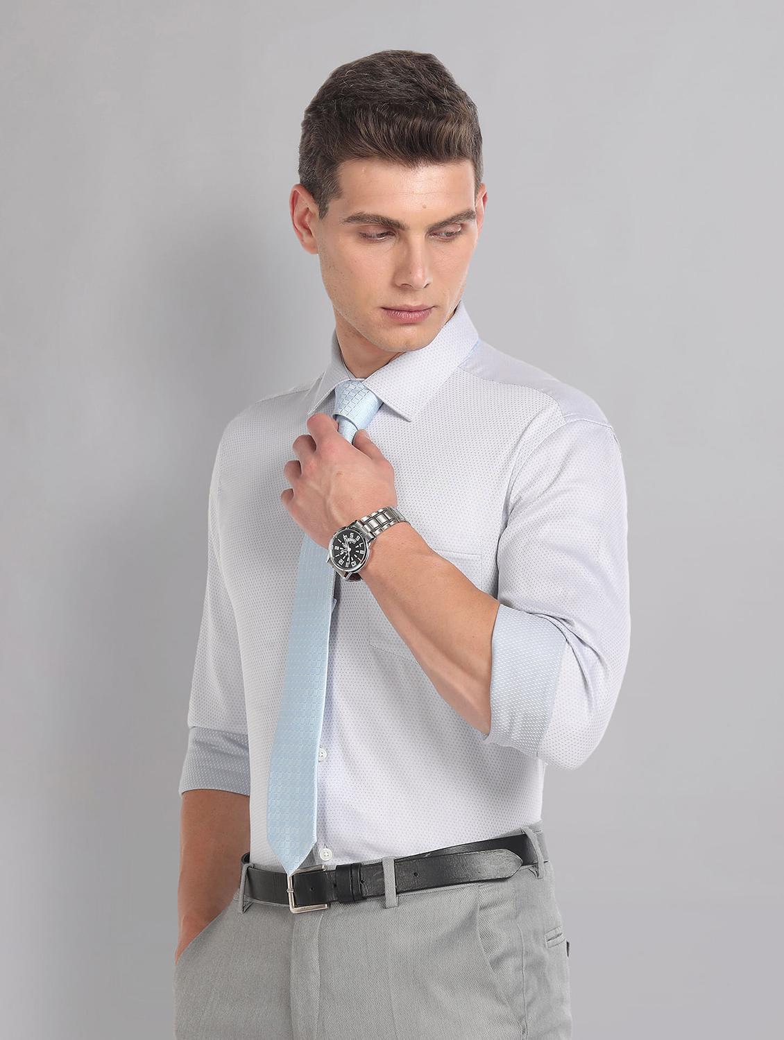 grey cotton formal shirt - 21252766 - Zoom Image - 0
