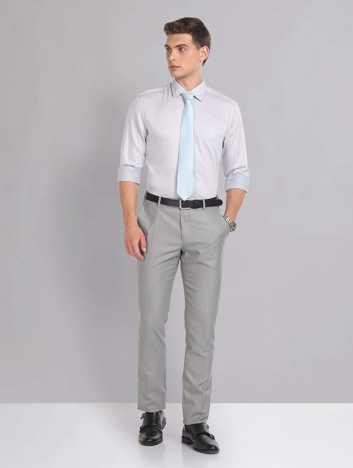 grey cotton formal shirt - 21252766 - Standard Image - 3