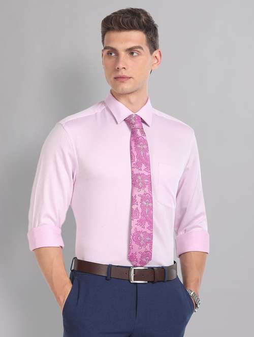 pink solid formal shirt - 21252768 -  Standard Image - 0