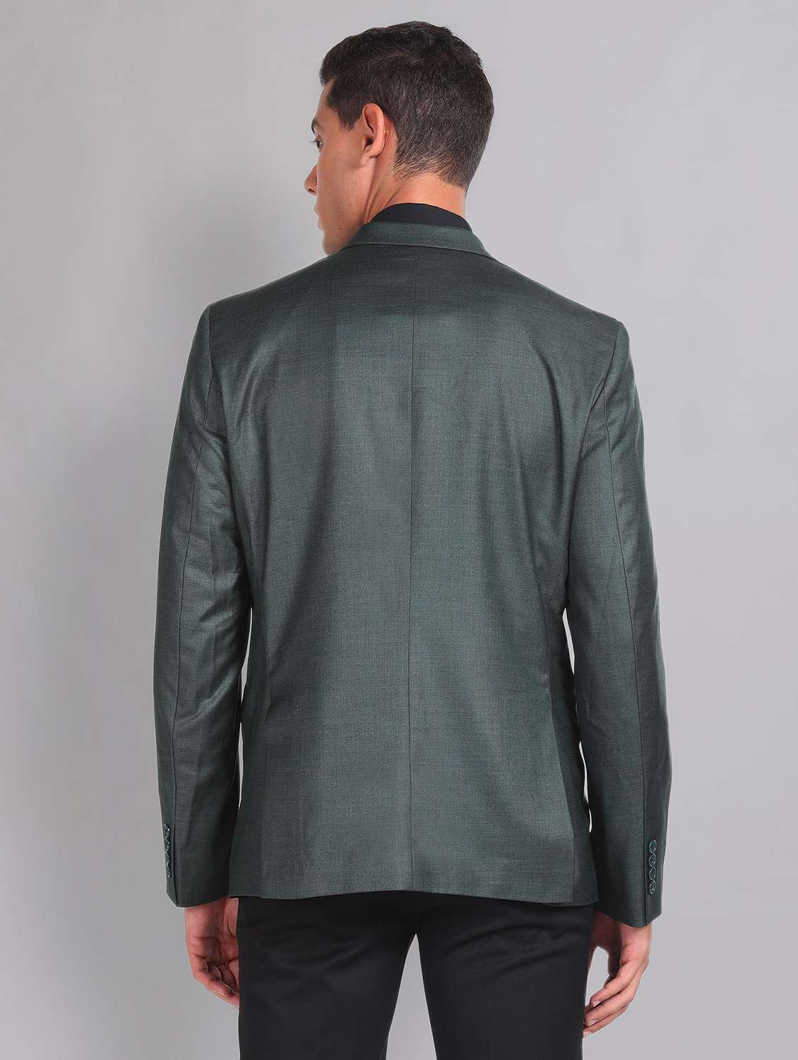 men solid single breasted formal blazer - 21252803 - Standard Image - 3