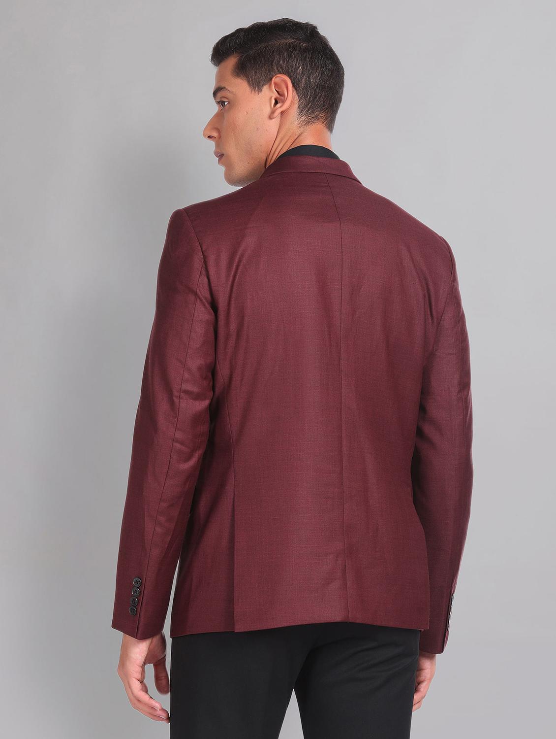 red polyester single breasted formal blazer - 21252805 - Standard Image - 3