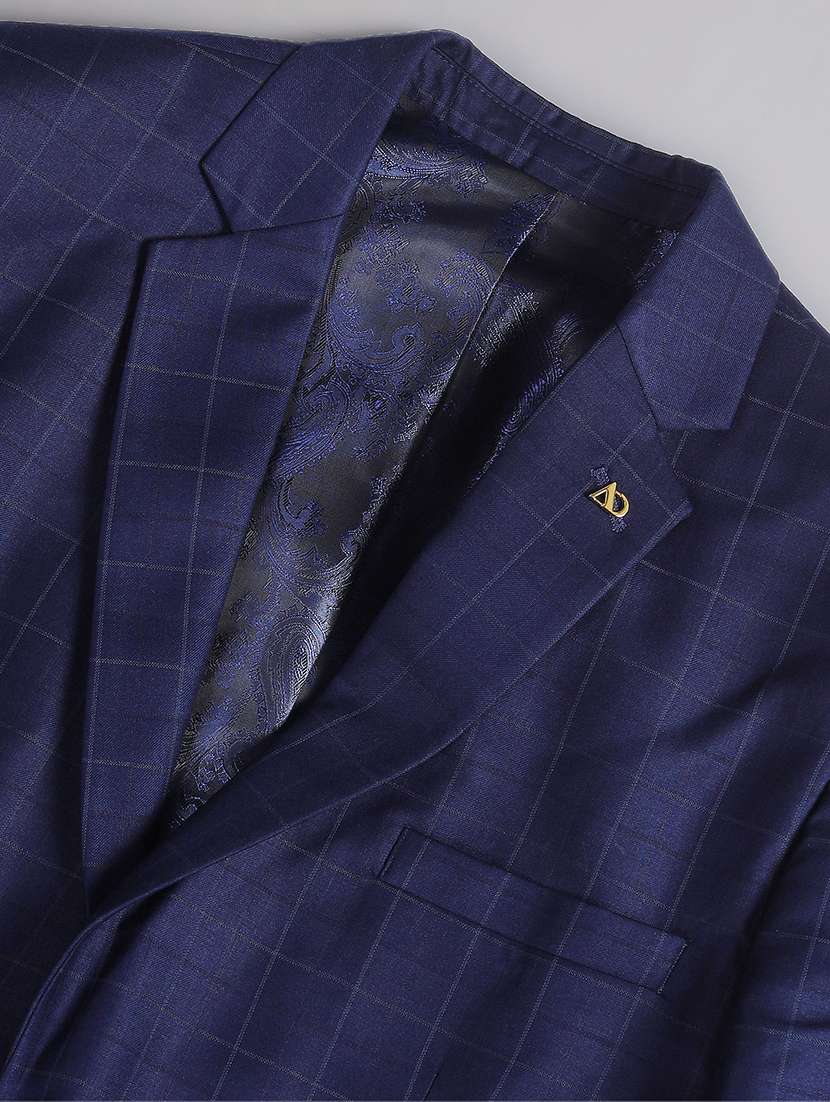 navy blue polyester single breasted formal blazer - 21252806 - Standard Image - 5