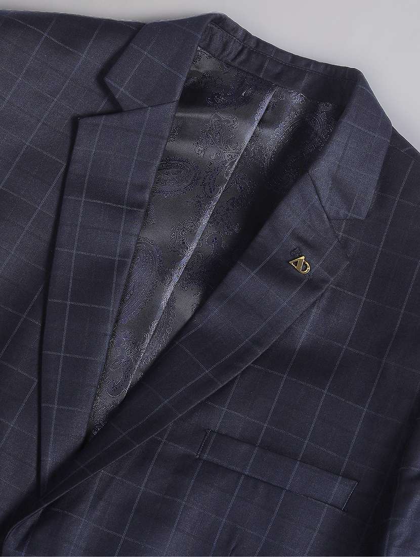 blue polyester single breasted formal blazer - 21252807 -  Standard Image - 5