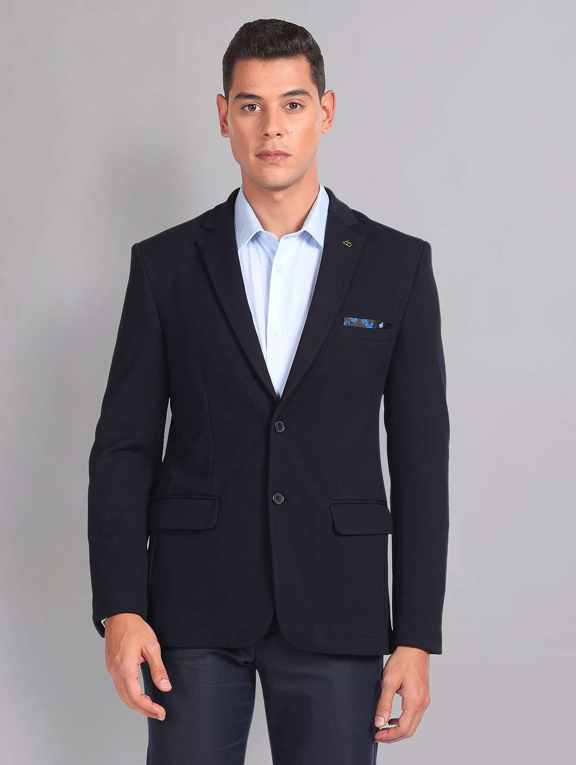Formal Blazer Cheap Blazers Online Blue Solid Single Breasted