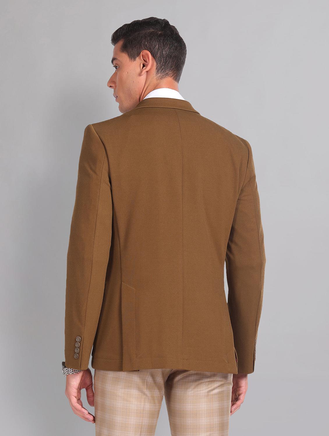 men solid single breasted formal blazer - 21252811 - Standard Image - 3