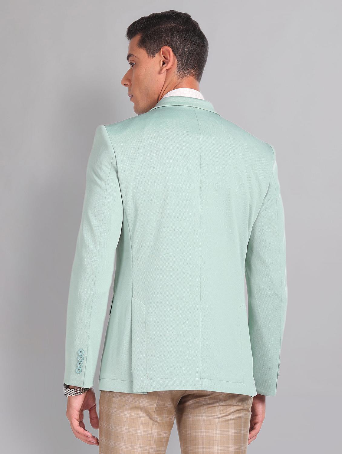 men solid single breasted formal blazer - 21252812 - Standard Image - 3