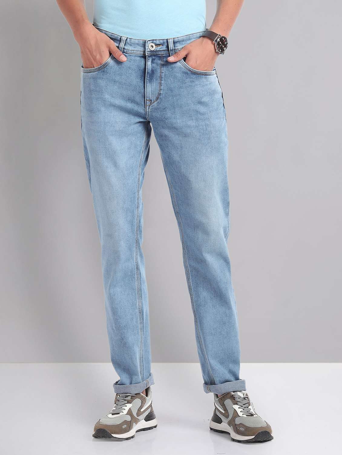 men mid-rise solid jean - 21252844 - Zoom Image - 0