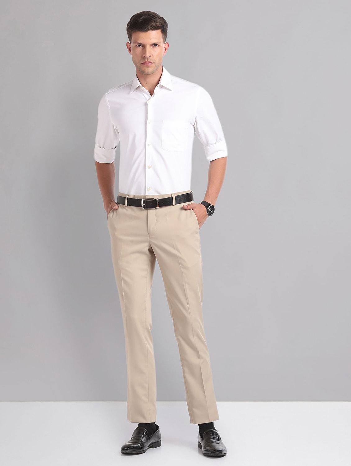 men mid-rise solid formal trouser - 21252853 - Standard Image - 3