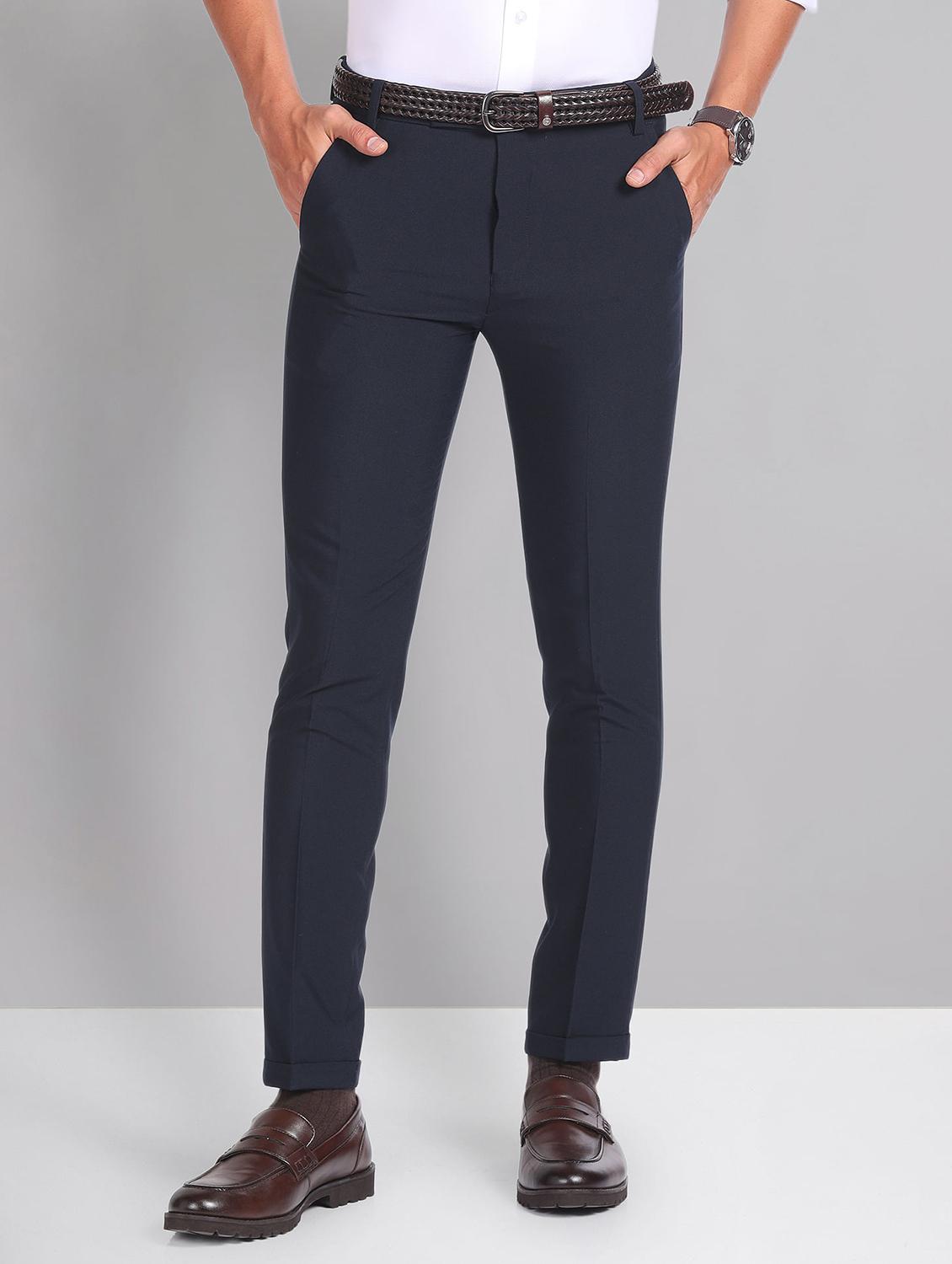 men solid flat front formal trouser - 21252862 -  Zoom Image - 0