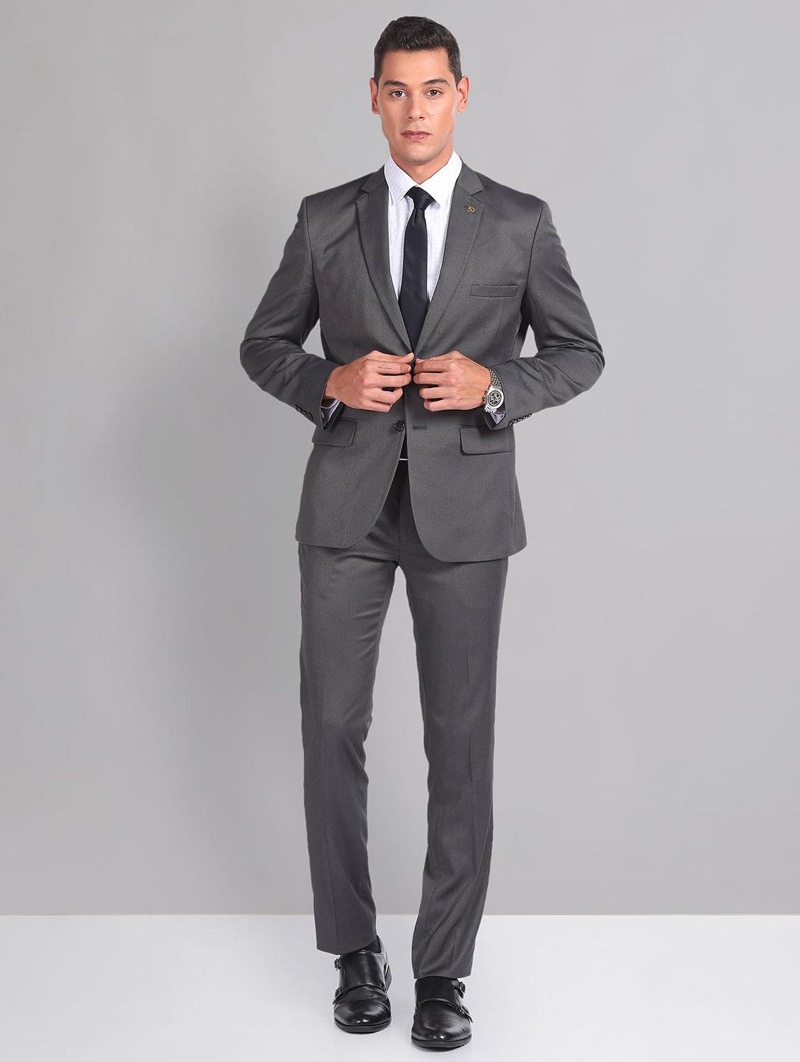men solid single breasted suit
